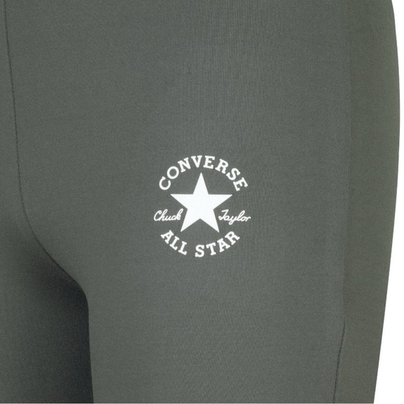 XS Converse Girls’ Fold Over Flare Leggings Grey - Picture 5 of 6